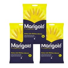 Marigold Yellow Rubber Household Gloves Cotton Lined Extra Comfy S | M | L 