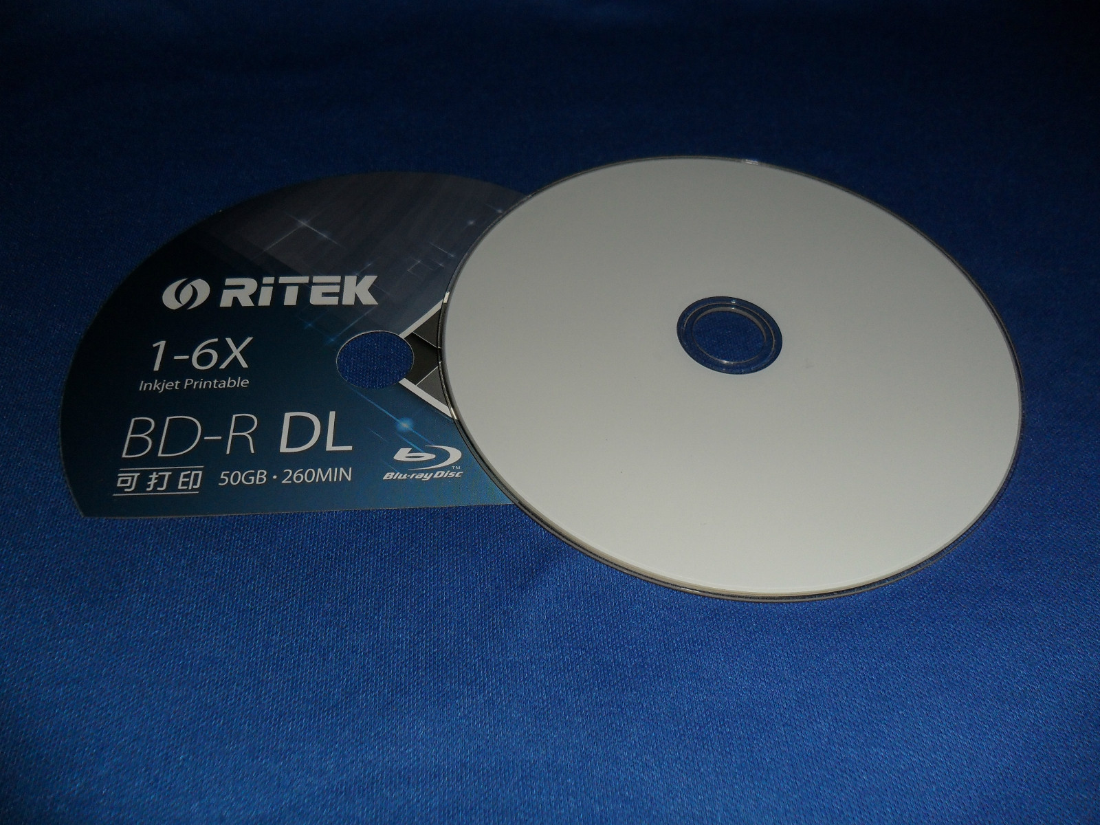 BLURAY BDR 50GB 6X SPEED PRINTABLE DISC RITEK 10 DISCS ONLY