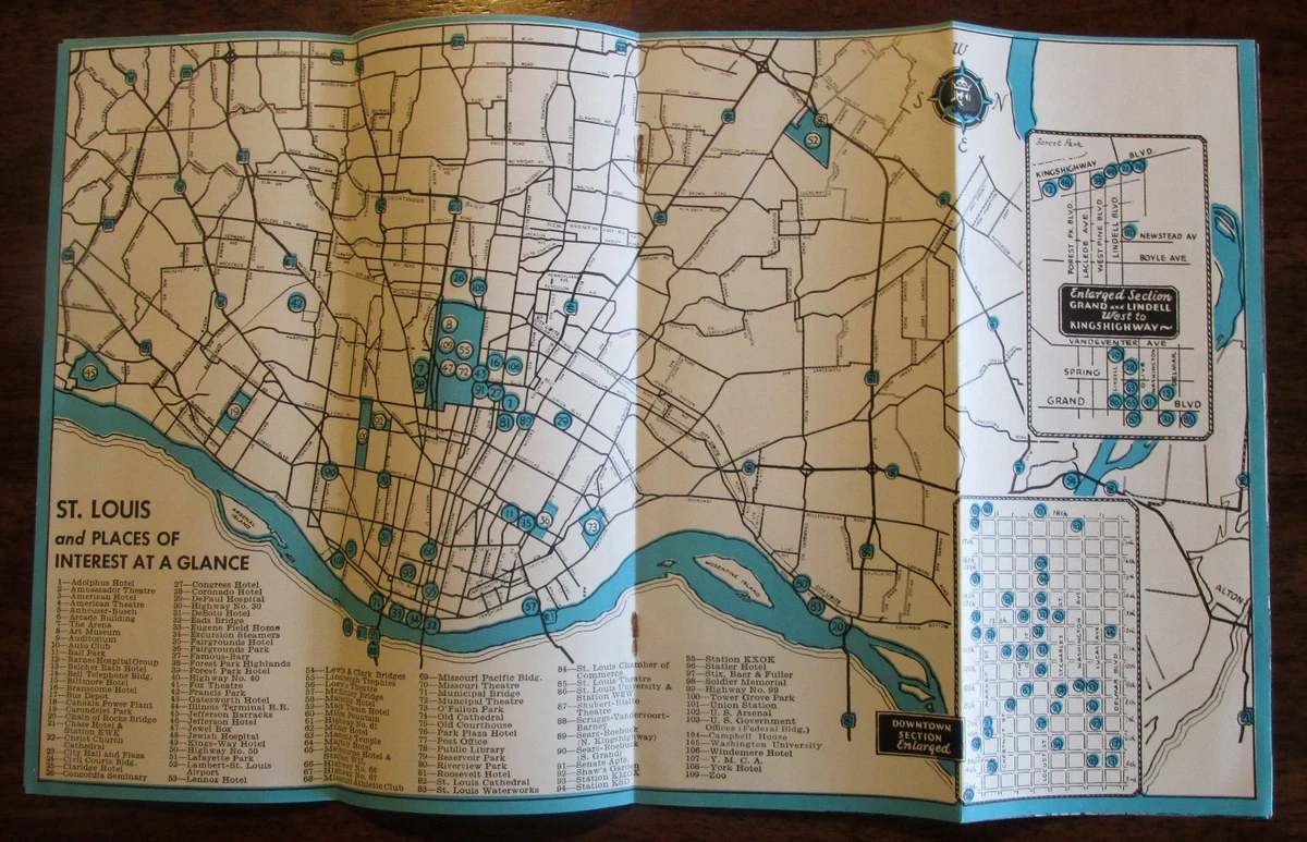 Vintage St Louis Map 