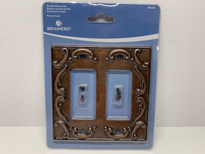 Brainerd 405504 Copper French Lace 2 Gang Double Rocker GFCI Switch Wall Plate
