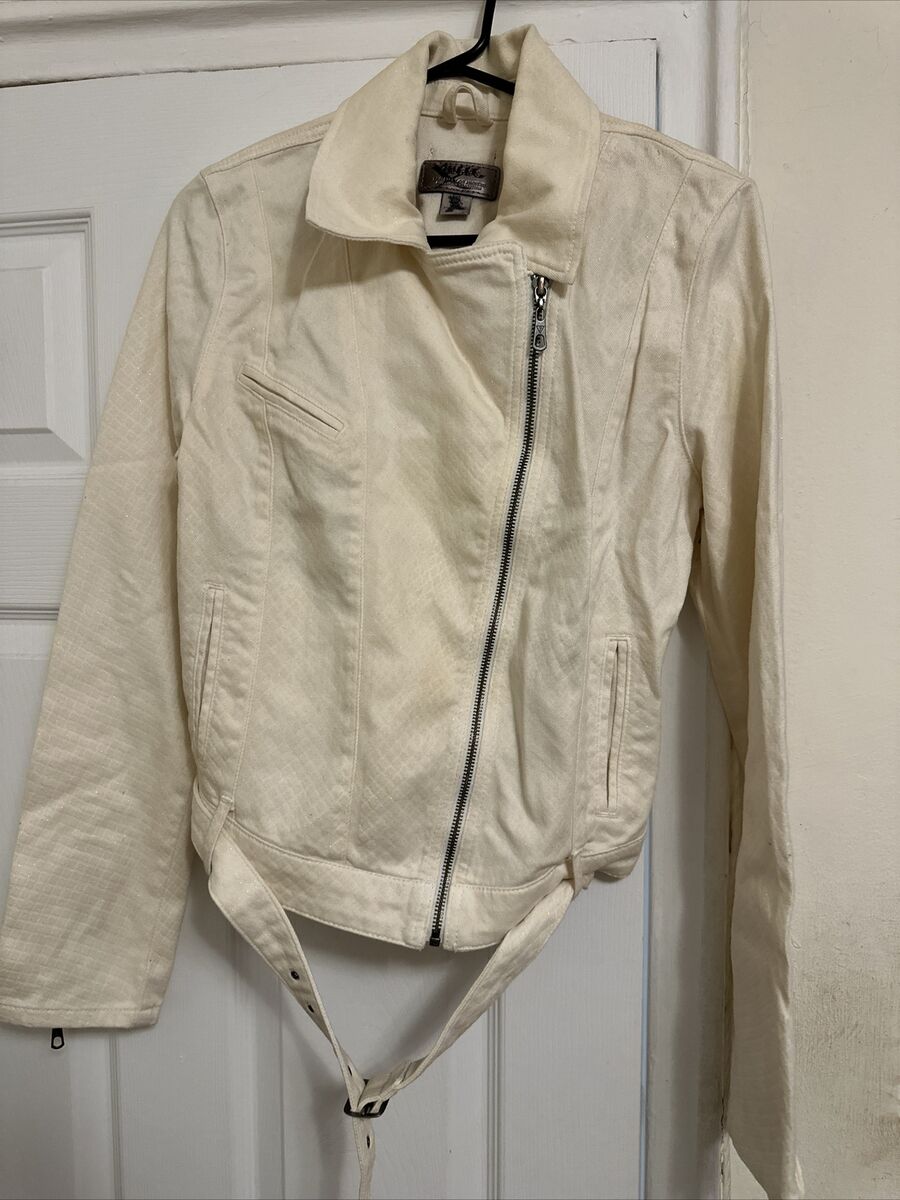 GUESS rn 62136 ca 20625 jacket COATED CREAM DENIM MOTO GUESS rn 62136 ca 20625 jacket COATED CREAM DENIM MOTO