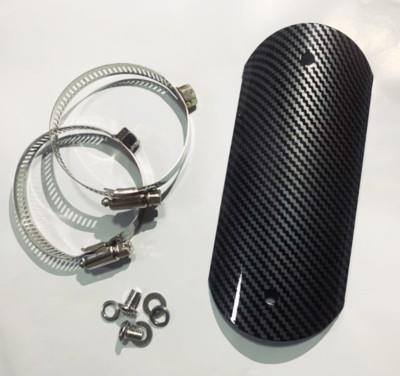 Motorcycle Exhaust Tip Tube Mid Link Pipe Heat Shield Protector Cover Heel Guard