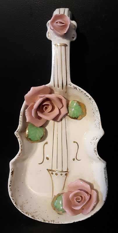 Lefton Vintage Violin Cello Instrument Porcelain Decorative