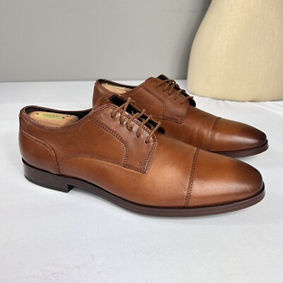 camel brown dress shoes Cole Haan Grand Os Mens 12M Derby Tan Leather C23771 Supplied with a travel