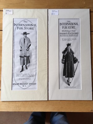 2 x International Fur Store Original Anzeigen - 1917