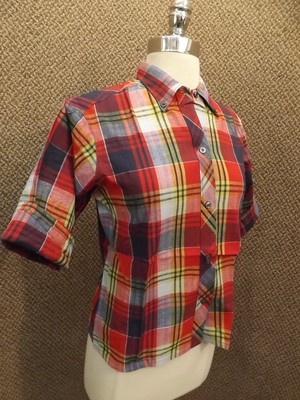 red cotton shirt womens