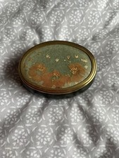 Vintage Framecraft Trinket Box Porcelain Handmade Pressed Flower Lid