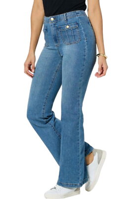 G by Giuliana EcoChic High-Rise Wide-Leg Jean Medium Wash