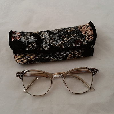 Art Craft True Antique CAT EYE Eyeglasses & Case | eBay display picture 3