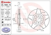 2X Brembo 09.7880.75 Bremsscheibe FüR Audi Seat Skoda Vw