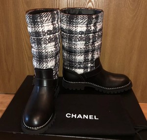 chanel tweed booties