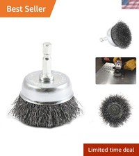 Durable 2-Inch Wire Cup Brush with 1/4-Inch Hex Shank - Ideal for Cleaning