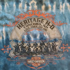 Harley Davidson Tie Dye Concord NH Heritage Mens Size XL VTG Made In USA A3