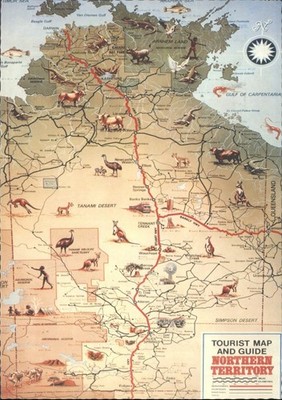 Northern Territory Australien Touristenkarte Wildtier Postkarte verschickt Alice Springs