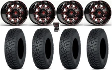 Fuel Lethal 14" Wheels Red 30" Tenacity XNR Tires Polaris Ranger XP 9/1K