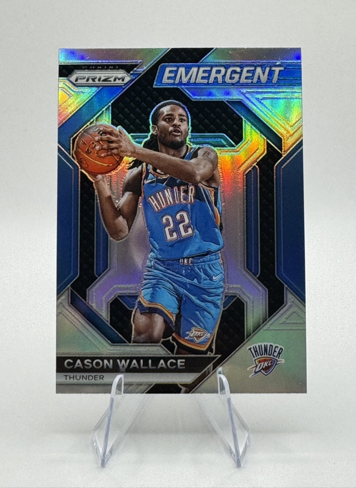 2023-24 Panini Prizm #29 Cason Wallace Emergent Silver RC Rookie OKC Thunder