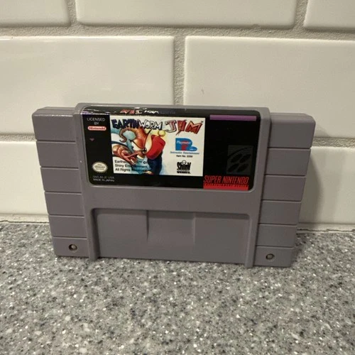 Earthworm Jim (Super Nintendo, 1994) Authentic & Tested SNES Cart Only