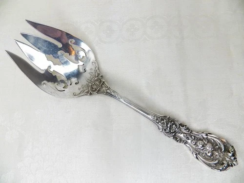 REED & BARTON FRANCIS 1ST STERLING SILVER SERVING FORK 9" LATER MARK, NO MONO