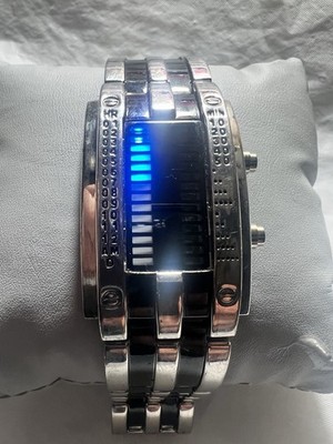 MATRIX Blue LED, creative, two tone bracelet, men s watch,32mm Case,Blue LED.