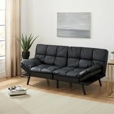 NEW Mainstays Memory Foam Futon with 72",Black FREESHIPPING