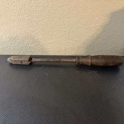 Vintage 16  Long Wood Handle Copper Head Blacksmith Tool Soldering Iron