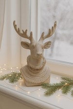 Hirsch Büste, Beige, Weihnachtsdekoration, Landhausstil