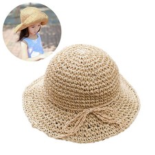 2 Pack Beach Summer Hats Farmer for Kids Childrens Sun Toddler Straw