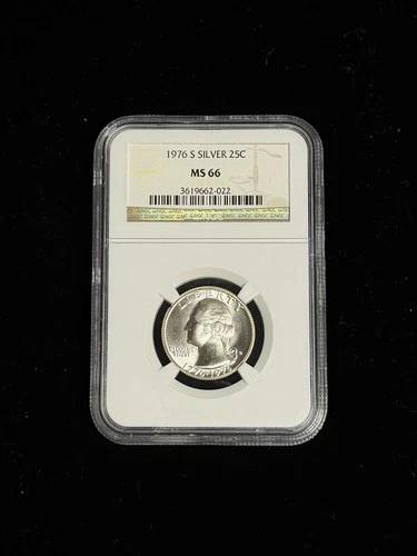 1976 S Silver Washington 25c NGC MS 66