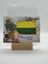 Bucky Irving Leaf Trinity Signed Jersey Patch Auto Rookie Card! # / 99