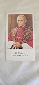 Vintage Pope John Paul II Holy Prayer Card 4.25" X 2.5" J. B. Co. No. 037