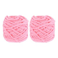 2 KnäUel Chenille Chunky Garn, 7Oz PlüSchiges Dickes Flauschiges Garn (Pink 45M)