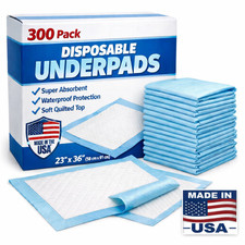 300 Premium Dog Puppy 23x36 Pet Housebreaking Pad, Pee Training Pads, Underpads