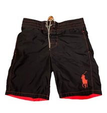 Polo Ralph Lauren Big Pony Swim Trunks Board Shorts Sz 10/12 Navy Red