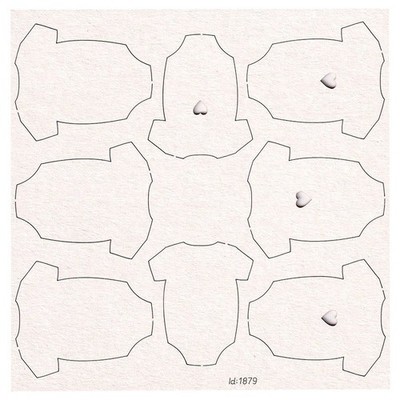 Dekorpappe Die Cut Chipboard - Herzförmiger Körper Satz von 8 Stück Scrapiniec