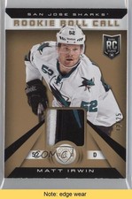 2013-14 Totally Certified Rookie Roll Call Gold 12/25 Matt Irwin Patch READ t3w