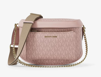 Michael Kors Slater Medium Signature Logo Sling Pack Powder Blush MK