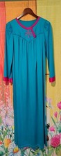 Vintage 1980's Unbranded Teal/Fuchsia Nightgown Bathrobe