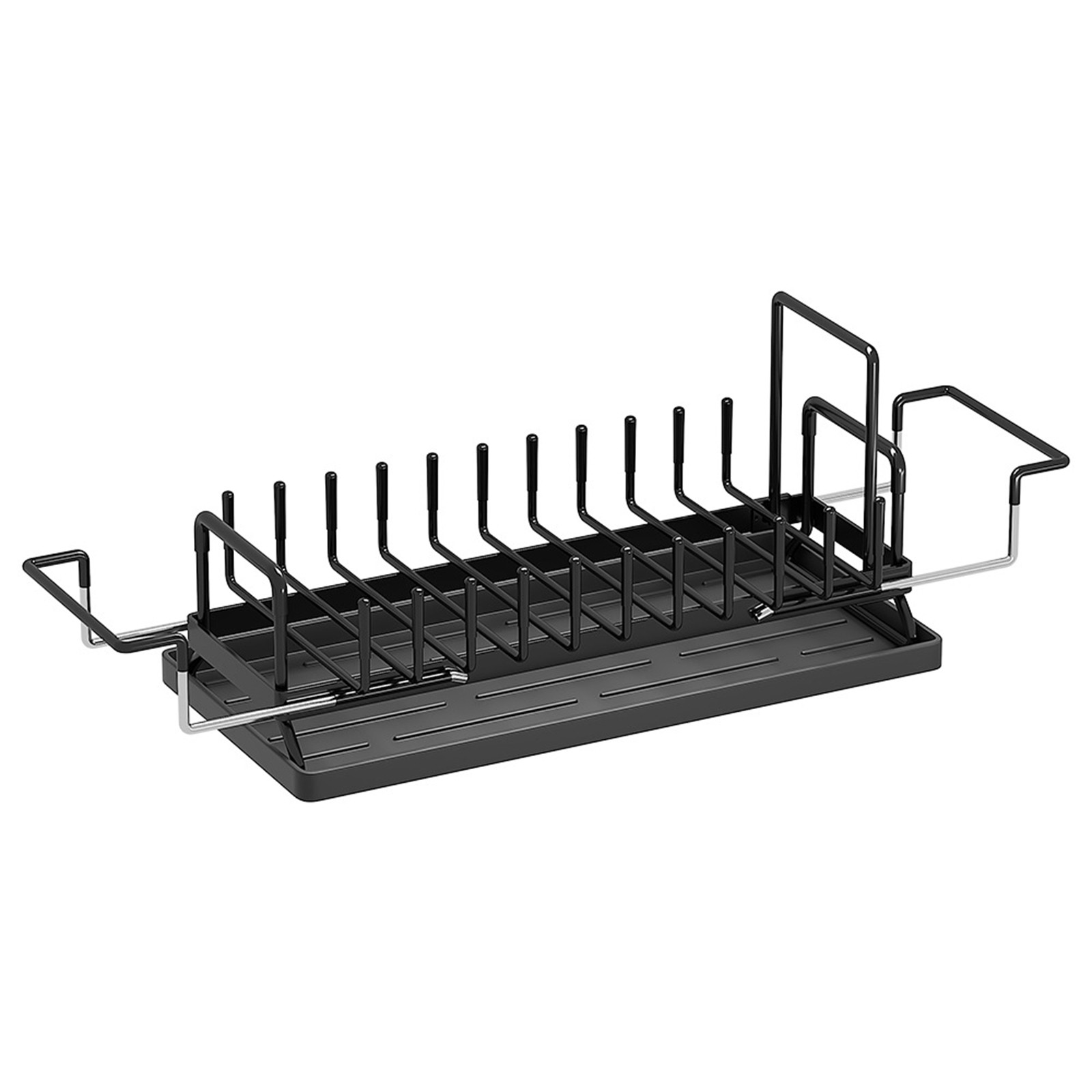 Large Capacity Expandable Dish Drainer for Kitchen Counter Multi-functional Rack