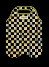 MACKENZIE CHILDS COURTLY CHECK THERMAL DOUBLE WINE TOTE, NIP