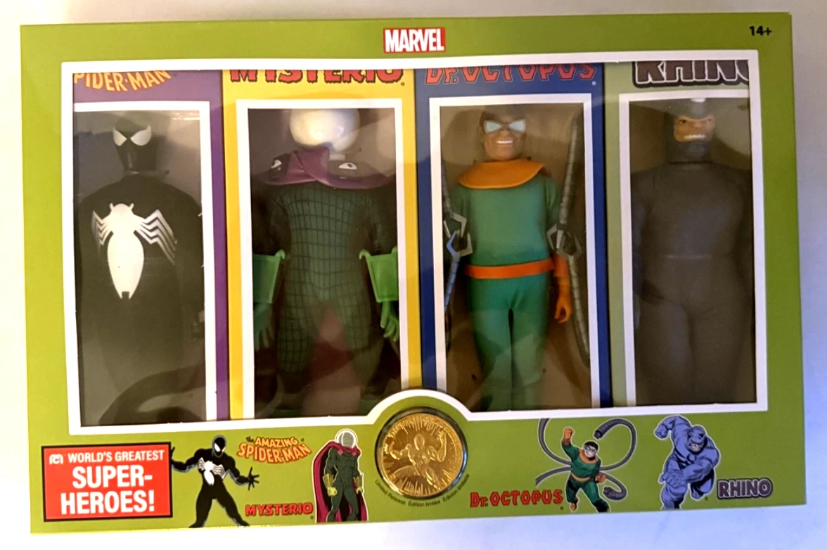 Disney Mego Spider-Man Mysterio Octopus Rhino Marvel 4 Action Figure Set MIB