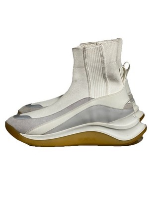 Sportmax Max Mara Ovada High Top Sock Sneaker Boot Ivory Leather Mesh EU 39 US-9
