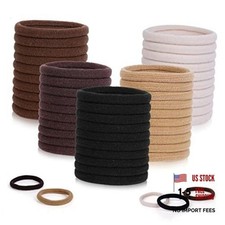 100 Pcs Elastic Hair Ties, Thick Seamless Hair Bands No Damage Neutral-100pcs