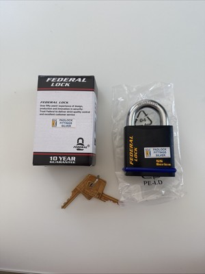 Federal Lock 730 gehärtetes massives Stahl E-Beschichtung Vorhängeschloss sicher verkauft SilverFD730BX