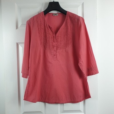Anokhi Tunika Top Gr. XL koralle 100% Baumwolle leicht 