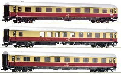 ROCO 6200122 HO Scale Set Three Rheingold Wagon Cars AKE