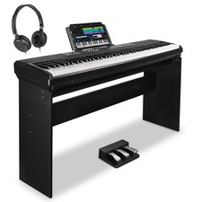 88 Keys Weighted Keyboard Piano with Stand Sustain Pedal, Hammer-Action Dig...