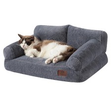 Fluffy Plush Dog Cat Pet Couch Soft Calming Sofa Bed for Medium Small Cats an...