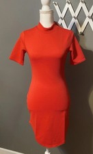 NWT Women’s Red Midi Dress With Back Zipper Size 4