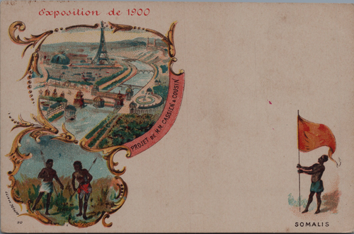 Zoo humain, Exposition coloniale, France, Paris, Photogravure d'époque, Som - Zdjęcie 1 z 2