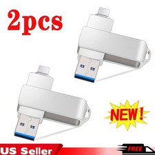 2pcs 2TB 3-in-1 OTG Flash Drive, USB3.0 Lightning Type-C for iPhone & Android